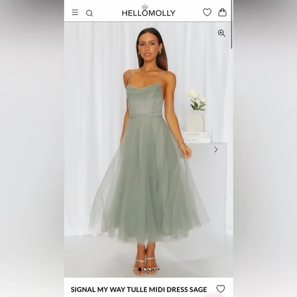 NWT - Hello Molly Tulle Gown in Sage - Picture 1 of 16